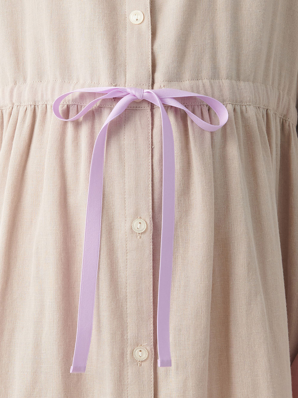 マタニティ パジャマ・ルームウェア|Ｗガーゼウエストリボンネグリジェ　マタニティ・授乳パジャマ