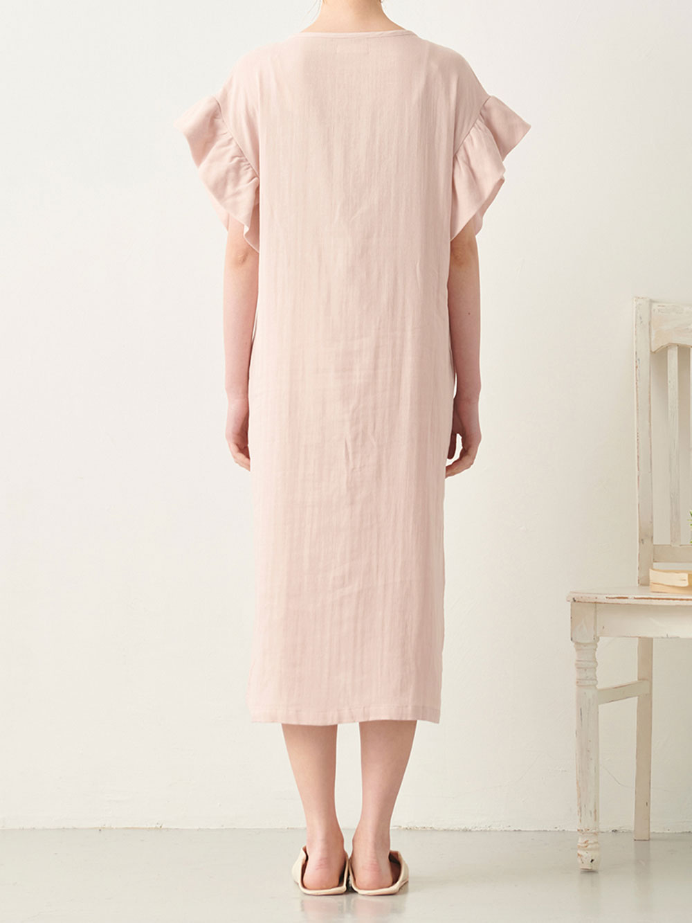 マタニティ パジャマ・ルームウェア|fairy（フェアリー）ダブルガーゼ半袖ワンピース　ネグリジェパジャマ（フロントスナップ）　マタニティ・授乳パジャマ