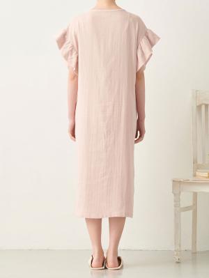 マタニティ パジャマ・ルームウェア|fairy（フェアリー）ダブルガーゼ半袖ワンピース　ネグリジェパジャマ（フロントスナップ）　マタニティ・授乳パジャマ