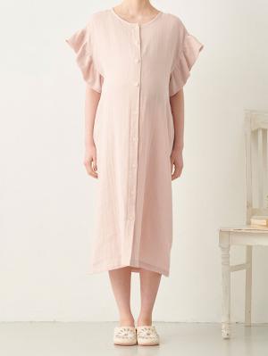 マタニティ パジャマ・ルームウェア|fairy（フェアリー）ダブルガーゼ半袖ワンピース　ネグリジェパジャマ（フロントスナップ）　マタニティ・授乳パジャマ