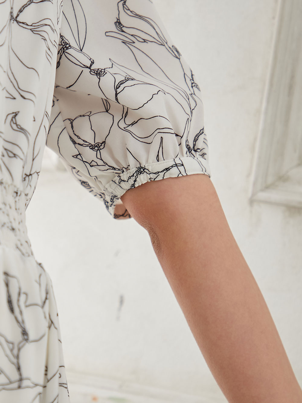 マタニティ ワンピース|ウエストシャーリングプリントロングワンピース　マタニティ・授乳服【出産後も長く使える】