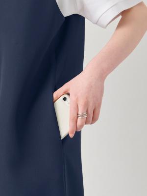 マタニティ ワンピース|Vネックロングジャンパースカート　マタニティ・授乳服【出産後も長く使える】