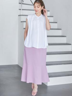 マタニティ トップス|ヴィンテージサテンギャザートップス　マタニティ・授乳服【出産後も長く使える】|ホワイト