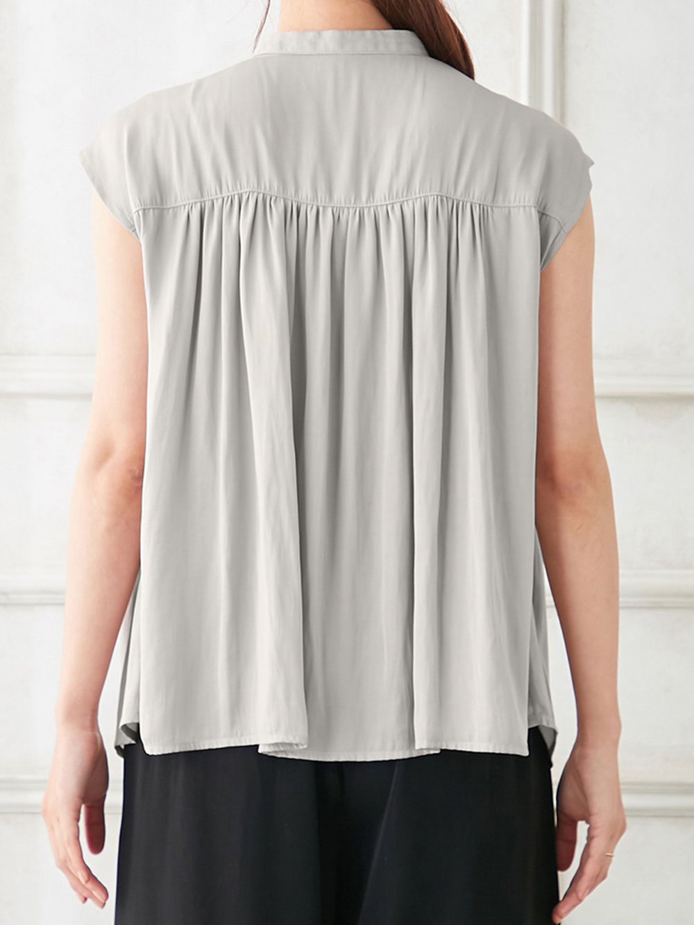 マタニティ トップス|ヴィンテージサテンギャザートップス　マタニティ・授乳服【出産後も長く使える】