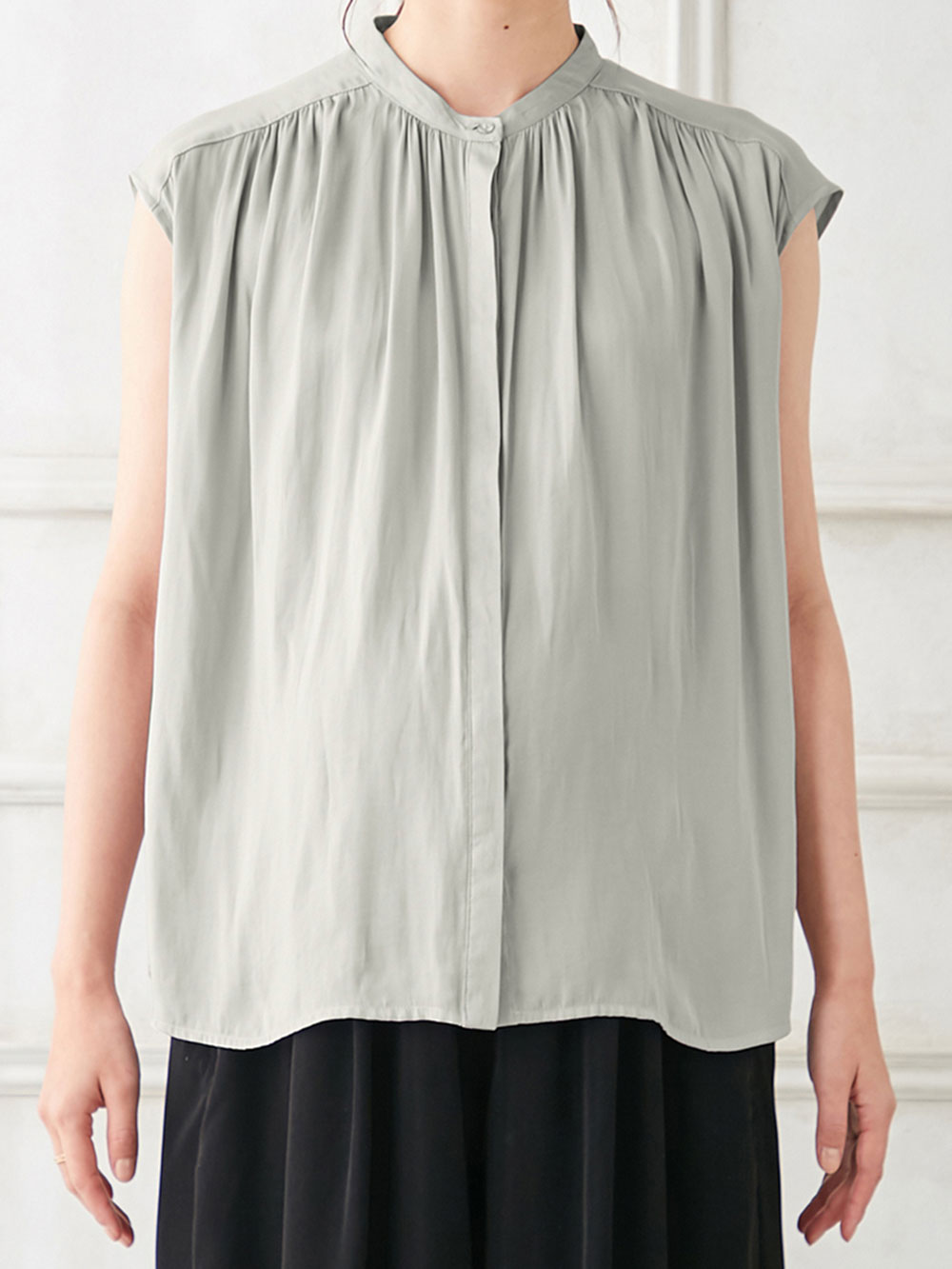 マタニティ トップス|ヴィンテージサテンギャザートップス　マタニティ・授乳服【出産後も長く使える】