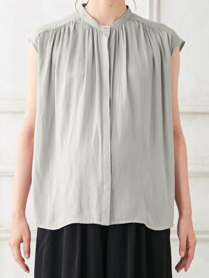 マタニティ トップス|ヴィンテージサテンギャザートップス　マタニティ・授乳服【出産後も長く使える】