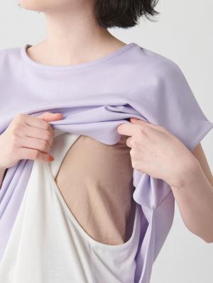 マタニティ トップス|ain（アイン）吸汗速乾レイヤードチュニック　マタニティ・授乳服【出産後も長く使える】