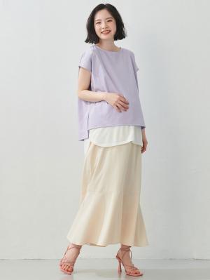 マタニティ トップス|ain（アイン）吸汗速乾レイヤードチュニック　マタニティ・授乳服【出産後も長く使える】