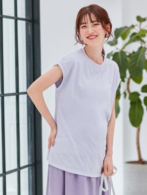マタニティ トップス|ain(アイン)汗染み防止 フレンチスリーブTシャツ マタニティ・授乳服【出産後も長く使える】|ラベンダー