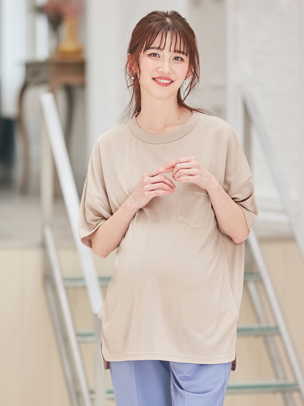 汗染み防止　ポケット付きゆるT