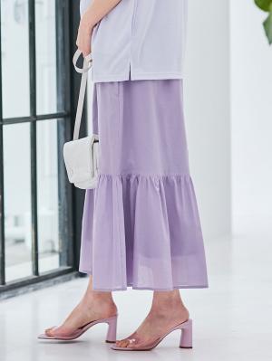 マタニティ スカート|コットンローンティアードスカート 　マタニティ・産後【出産後も長く使える】|パープル