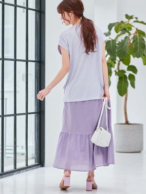 マタニティ スカート|コットンローンティアードスカート 　マタニティ・産後【出産後も長く使える】|パープル
