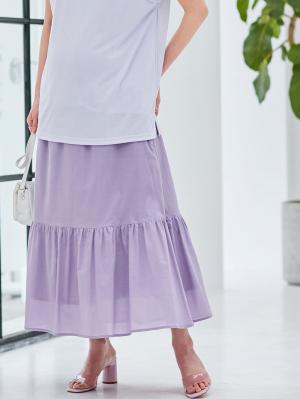 マタニティ スカート|コットンローンティアードスカート 　マタニティ・産後【出産後も長く使える】|パープル