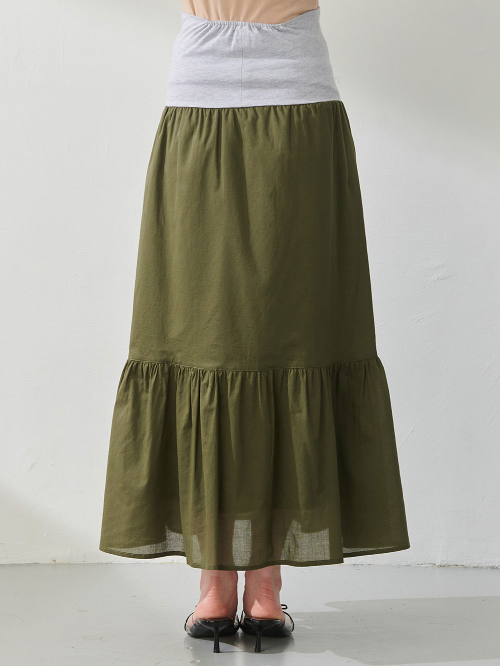 マタニティ スカート|コットンローンティアードスカート 　マタニティ・産後【出産後も長く使える】