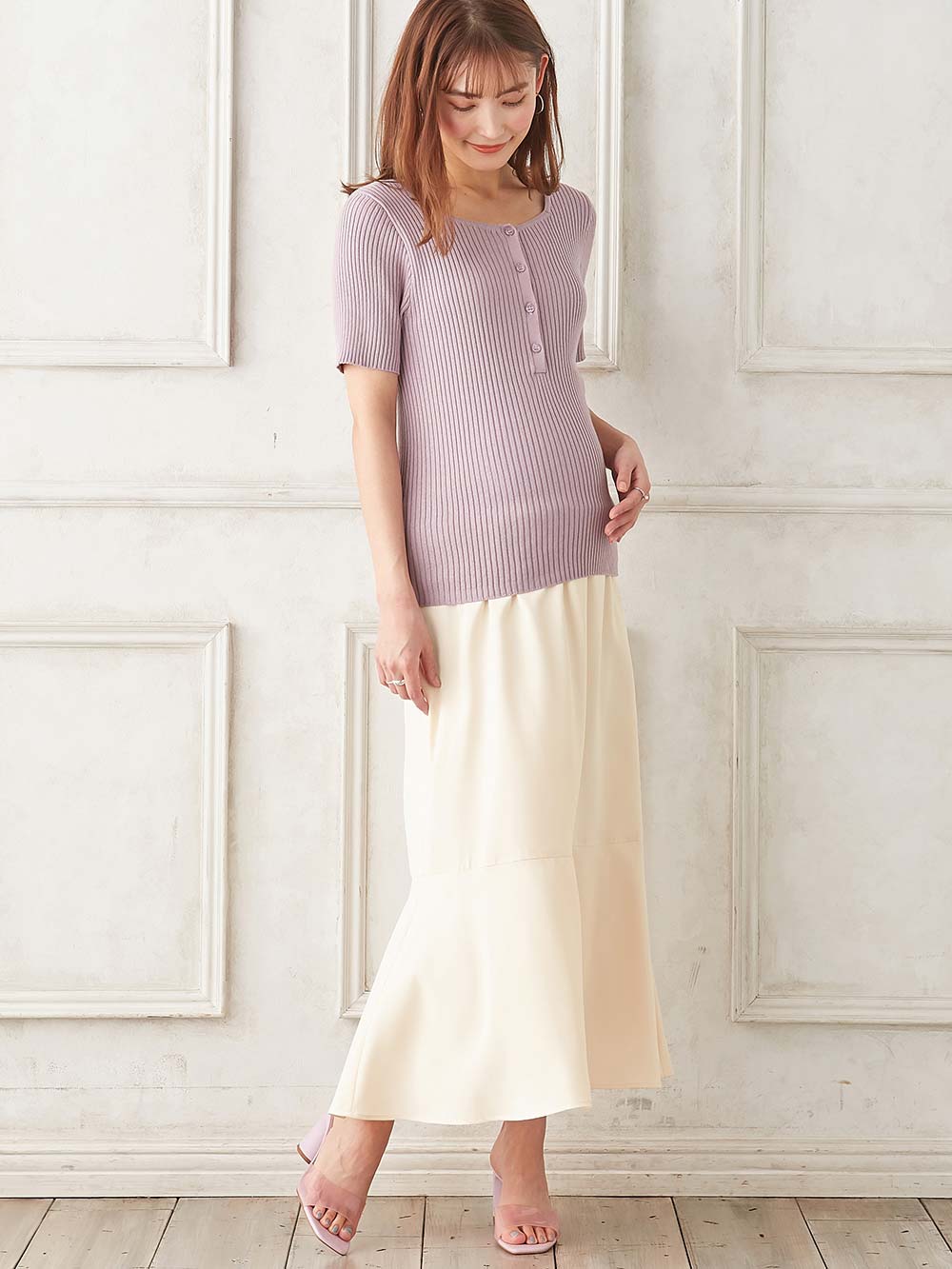 マタニティ スカート|マーメイドスカート 　マタニティ・産後【出産後も長く使える】|アイボリー