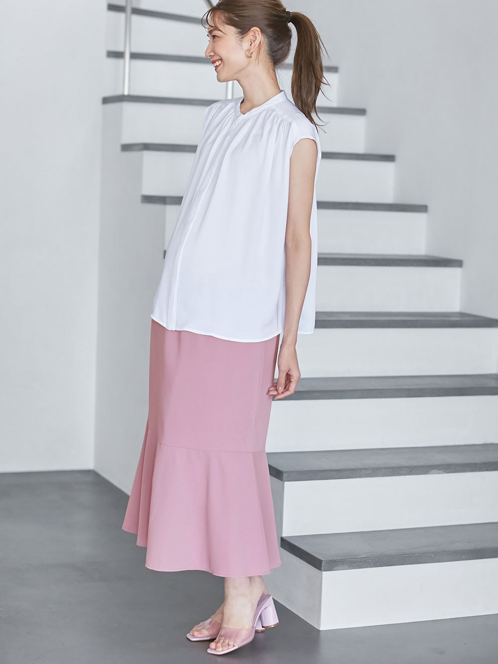 マタニティ スカート|マーメイドスカート 　マタニティ・産後【出産後も長く使える】|パープル