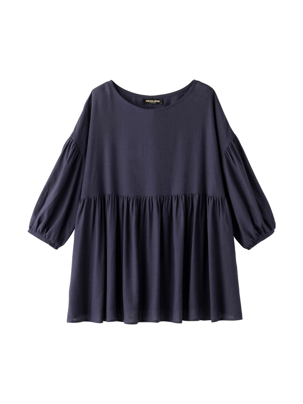 マタニティ トップス|コットンリネンティアードトップス マタニティ・授乳服【出産後も長く使える】|ネイビー