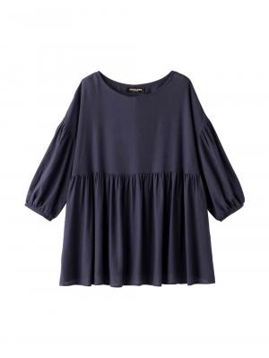 マタニティ トップス|コットンリネンティアードトップス マタニティ・授乳服【出産後も長く使える】|ネイビー