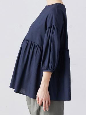 マタニティ トップス|コットンリネンティアードトップス マタニティ・授乳服【出産後も長く使える】