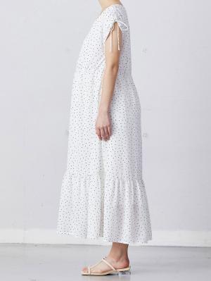 マタニティ ワンピース|フレンチスリーブドットプリントワンピース　マタニティ・授乳服【出産後も長く使える】
