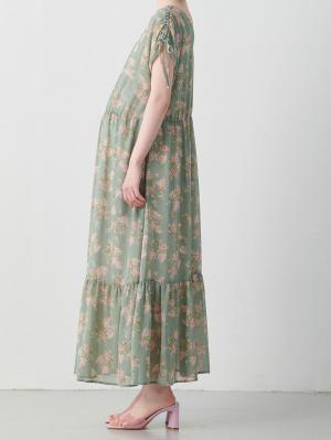 マタニティ ワンピース|フレンチスリーブフラワープリントワンピース マタニティ・授乳服【出産後も長く使える】