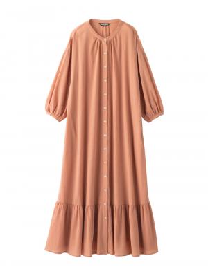 マタニティ ワンピース|2WAY裾ティア―ド楊柳ワンピース（ペチコート付）　マタニティ・授乳服【出産後も長く使える】|テラコッタ