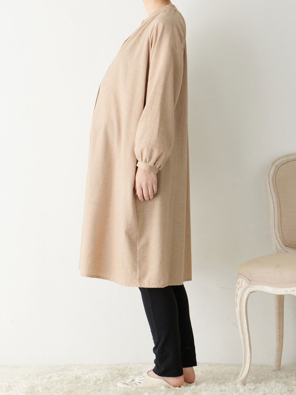 マタニティ パジャマ・ルームウェア|微起毛フランネルワンピース＆産前産後レギンスパジャマ　マタニティ・授乳パジャマ【出産後も長く使える】