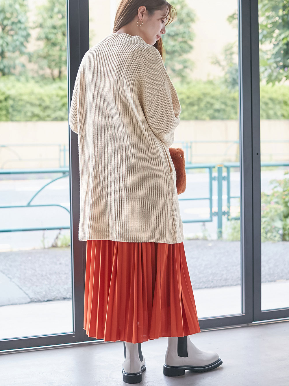 マタニティ ワンピース | 【出産後も長く使える】a.i.n（アイン）アクリルニット片畦編みチュニックワンピ マタニティ・産後授乳服 ｜マタニティ ウェア・授乳服通販｜ エンジェリーベ 公式