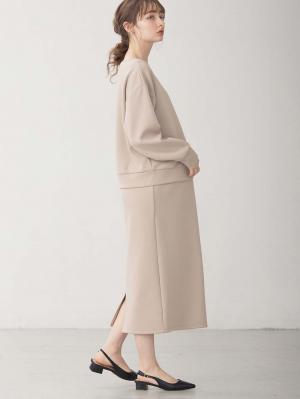 マタニティ ワンピース|ain（アイン）カットソーセットアップ風ワンピース　マタニティ・産後授乳服【出産後も長く使える】|オフベージュ