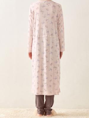 マタニティ パジャマ・ルームウェア|リボン柄プリント2WAYパジャマ　マタニティ・産後授乳パジャマ【出産後も長く使える】