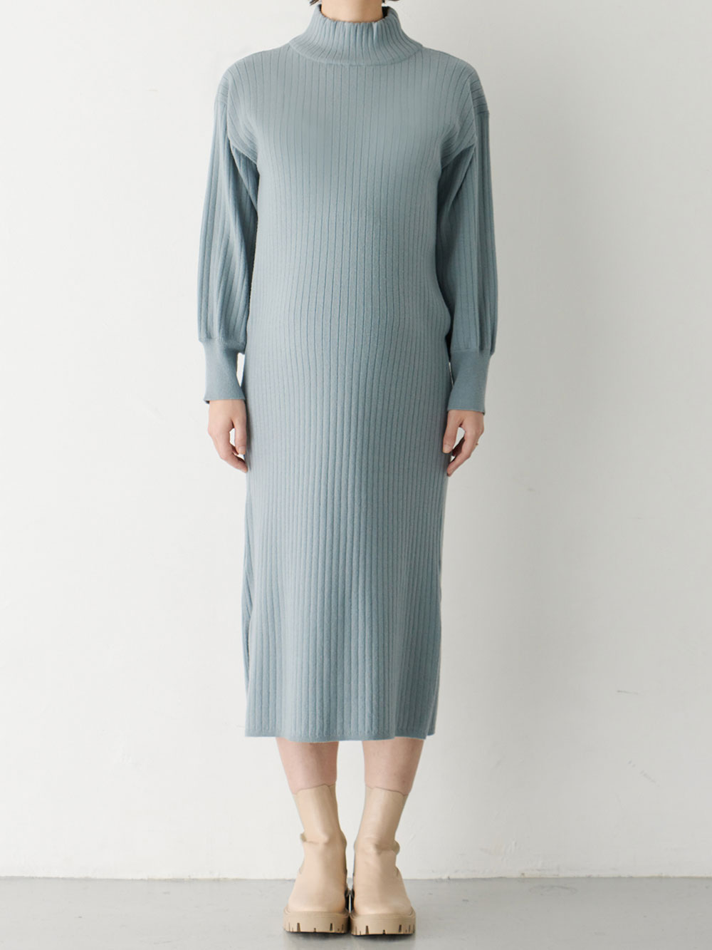 マタニティ ワンピース|Rosemadame（ローズマダム）ウォッシャブルニット　ハイネックワンピース　マタニティ・産後授乳服【出産後も長く使える】