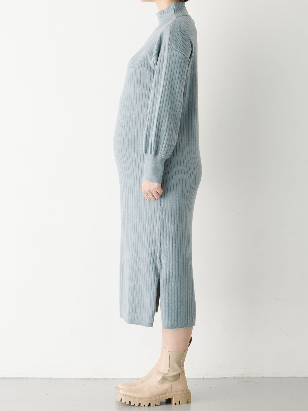 マタニティ ワンピース|Rosemadame（ローズマダム）ウォッシャブルニット　ハイネックワンピース　マタニティ・産後授乳服【出産後も長く使える】