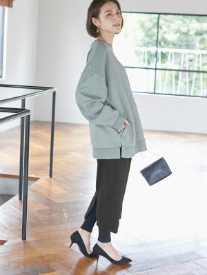 マタニティ スカート|fairy（フェアリー）らくちんあったか丸編みオーバースカート　マタニティ・産後【出産後も長く使える】|チャコール