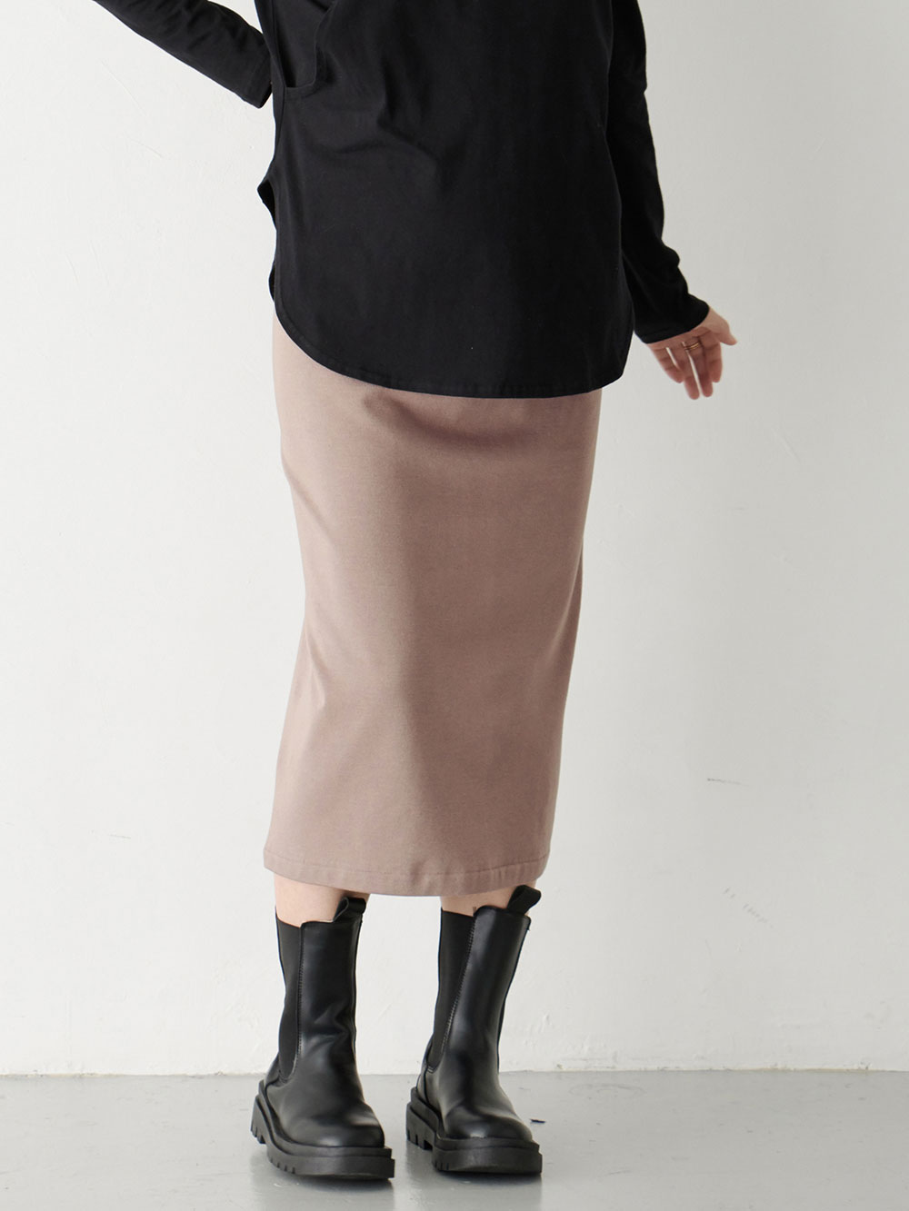 マタニティ スカート|fairy（フェアリー）らくちんあったか丸編みオーバースカート　マタニティ・産後【出産後も長く使える】|モカ