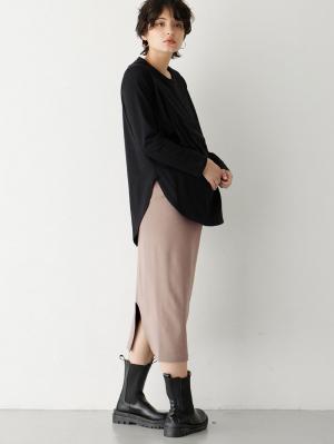 マタニティ スカート|fairy（フェアリー）らくちんあったか丸編みオーバースカート　マタニティ・産後【出産後も長く使える】|モカ