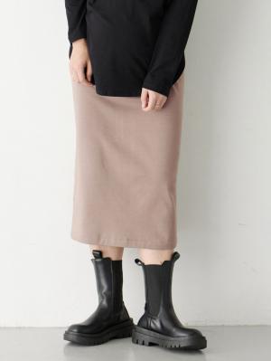 マタニティ スカート|fairy（フェアリー）らくちんあったか丸編みオーバースカート　マタニティ・産後【出産後も長く使える】|モカ