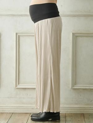 マタニティ パンツ|fairy（フェアリー）スウェード調プリーツパンツ　マタニティ・産後【出産後も長く使える】