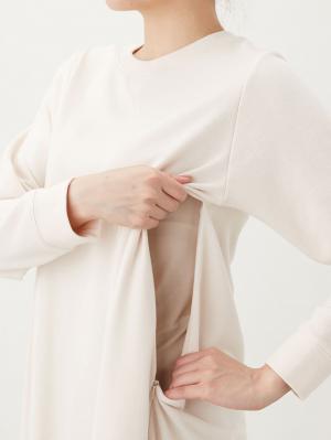 マタニティ ワンピース|やわらかミニ裏毛Ａラインフレアワンピース　マタニティ・産後【出産後も長く使える】