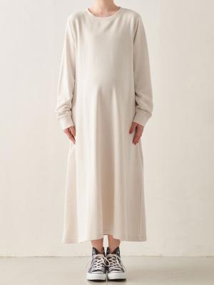 マタニティ ワンピース|やわらかミニ裏毛Ａラインフレアワンピース　マタニティ・産後【出産後も長く使える】