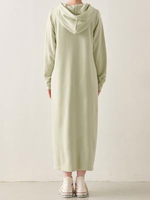 マタニティ ワンピース|やわらかミニ裏毛フードパーカーロングワンピース　マタニティ・産後【出産後も長く使える】