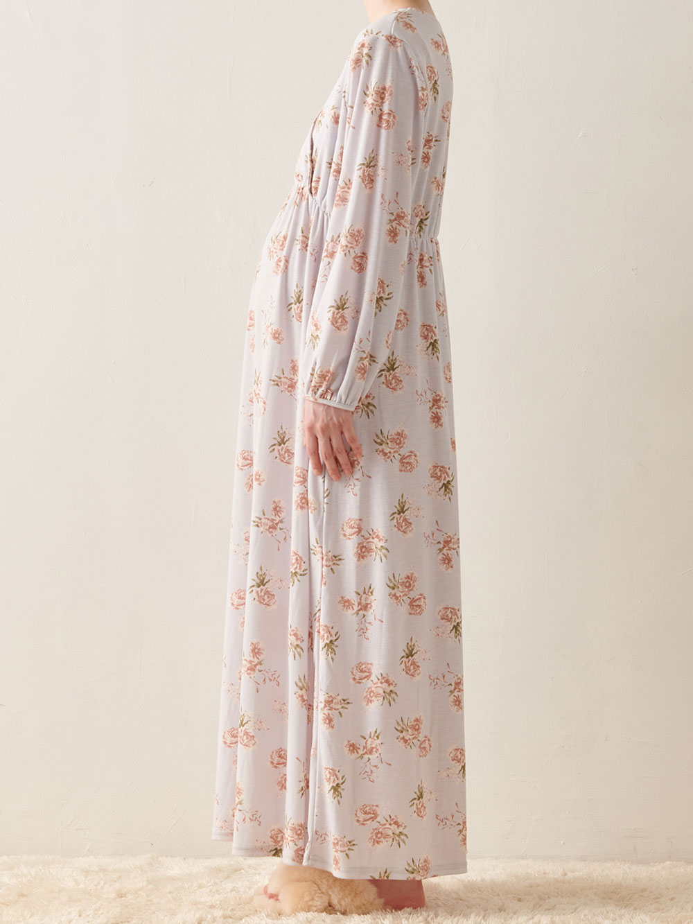 マタニティ パジャマ・ルームウェア|スムースカシュクールパット付きネグリジェ　マタニティ・産後【出産後も長く使える】