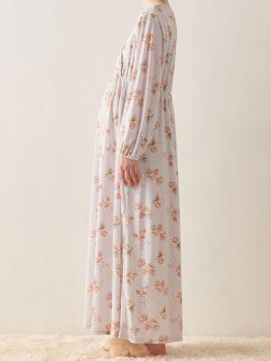 マタニティ パジャマ・ルームウェア|スムースカシュクールパット付きネグリジェ　マタニティ・産後【出産後も長く使える】