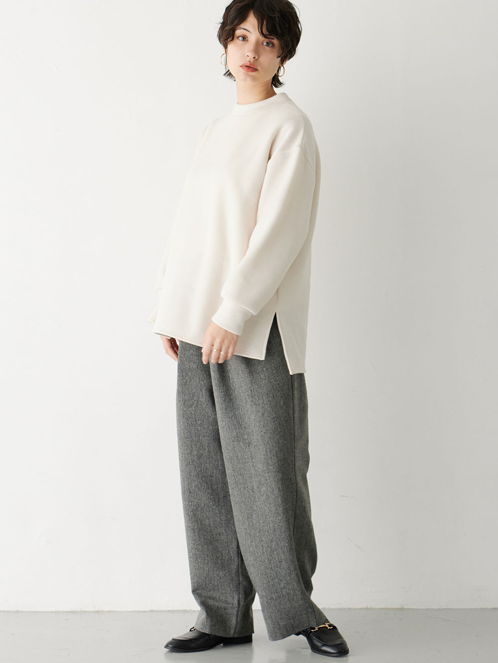 マタニティ トップス|Rosemadame（ローズマダム）レイヤード風ニットソープルオーバートップス　マタニティ・産後授乳服【出産後も長く使える】