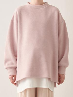 マタニティ トップス|Rosemadame（ローズマダム）レイヤード風ニットソープルオーバートップス　マタニティ・産後授乳服【出産後も長く使える】