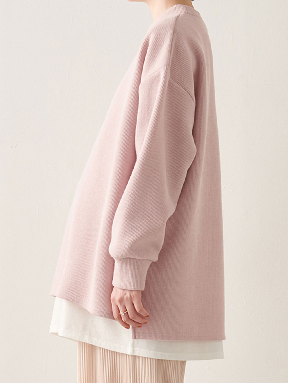 マタニティ トップス|Rosemadame（ローズマダム）レイヤード風ニットソープルオーバートップス　マタニティ・産後授乳服【出産後も長く使える】