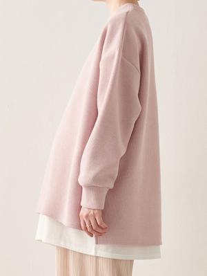 マタニティ トップス|Rosemadame（ローズマダム）レイヤード風ニットソープルオーバートップス　マタニティ・産後授乳服【出産後も長く使える】