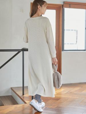 マタニティ ワンピース|サーマルロングワンピース　マタニティ・産後【出産後も長く使える】|アイボリー