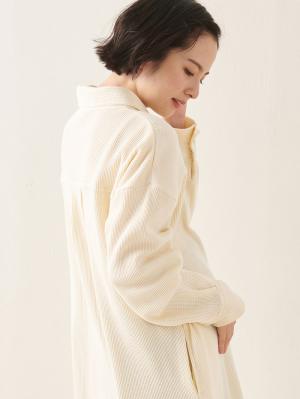 マタニティ パジャマ・ルームウェア|サーマルロングシャツ&産後も使えるパンツパジャマ　マタニティ・授乳パジャマ【出産後も長く使える】|アイボリー