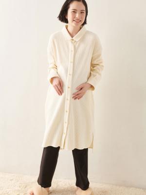 マタニティ パジャマ・ルームウェア|サーマルロングシャツ&産後も使えるパンツパジャマ　マタニティ・授乳パジャマ【出産後も長く使える】|アイボリー