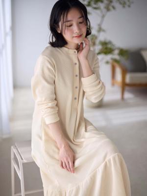 サーマルティアードリラックスネグリジェ　マタニティ・授乳パジャマ【出産後も長く使える】10236